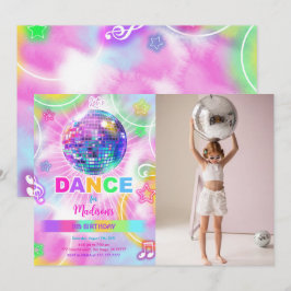 Convites Rainbow Dance Party Neon Glow Photo