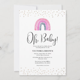 Convites Rainbow Girl Baby Shower Invitation