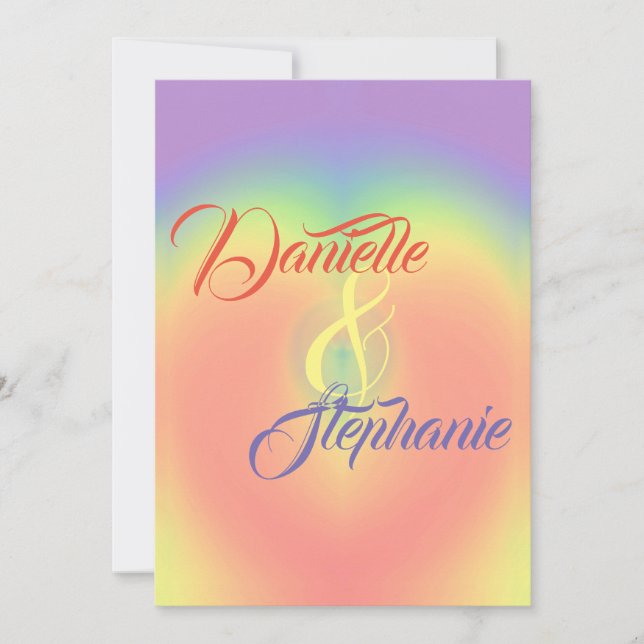 Convites Rainbow Heart (Frente)