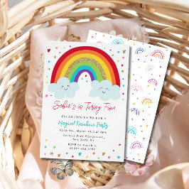 Convites Rainbow Kids Birthday Party Invitation Magical 