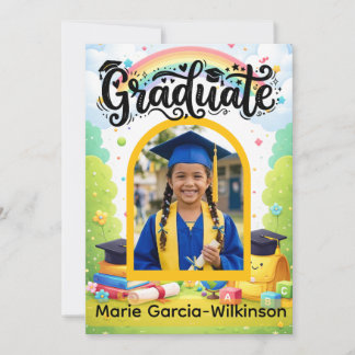 Convites Rainbow Kindergarten Graduation