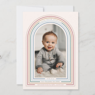Convites Rainbow Line Arch Birth Announcement
