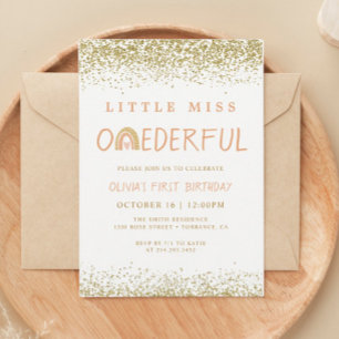 Convites Rainbow Little Miss primeiro aniversario Maravilho