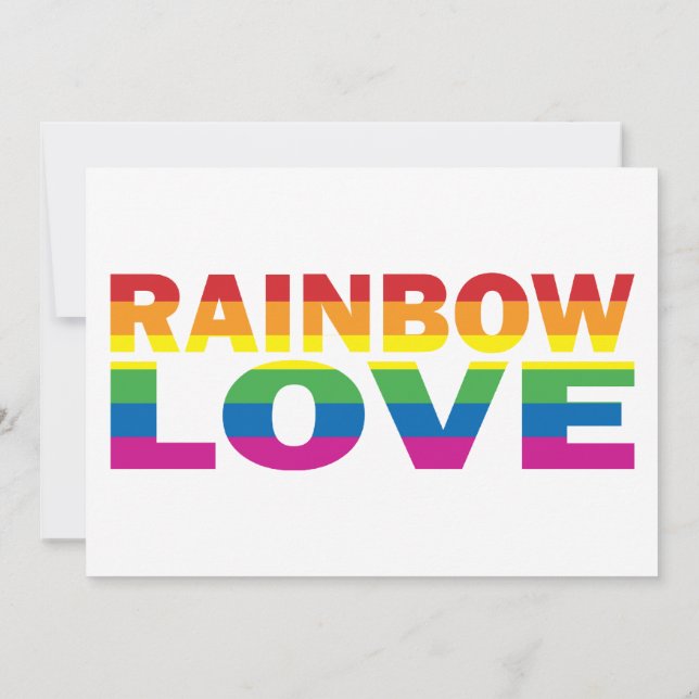 Convites Rainbow Love Orgulho gay Heart (Verso)