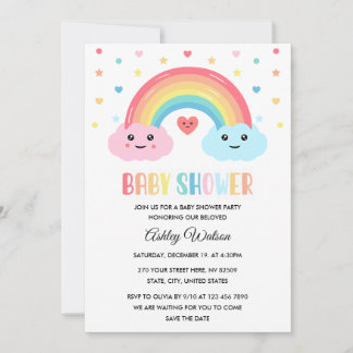 Convites Rainbow Miracle Baby Shower