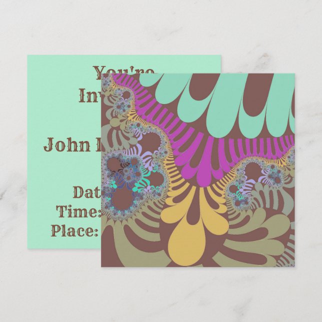 Convites Rainbow Mod Castanho (Frente/Verso)