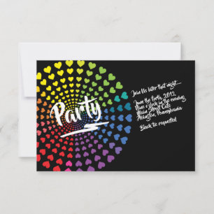 Convites RAINBOW OUVE Bat Mitzvah Party Card