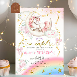 Convites Rainbow Pastel Unicorn Magical Birthday