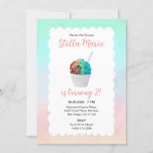 Convites Rainbow Snow Cone Watercolor