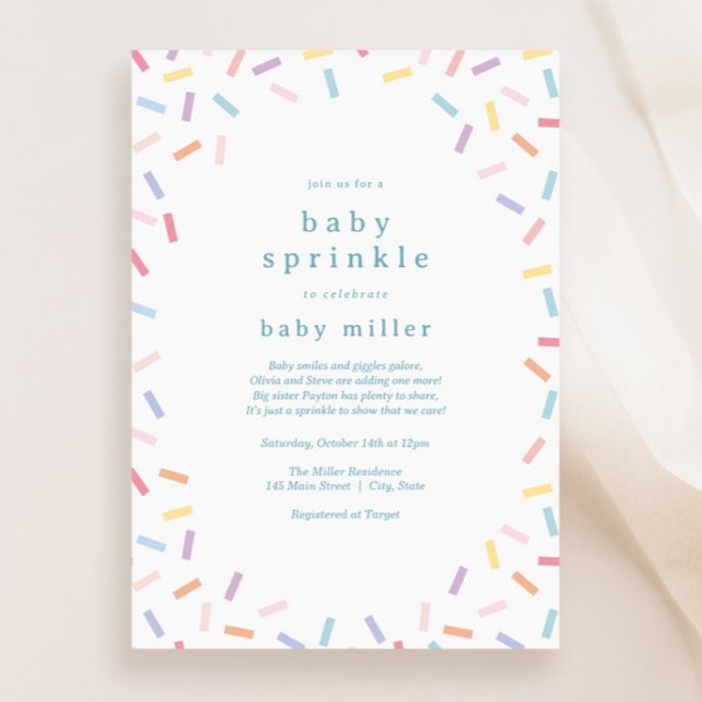 Convites Rainbow Sprinkles Baby Sprinkle (Criador carregado)