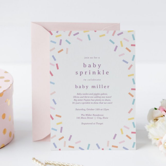 Convites Rainbow Sprinkles Baby Sprinkle (Criador carregado)