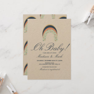 Convites Rainbow Sprinkles Brusca Chá de fraldas do Traço R