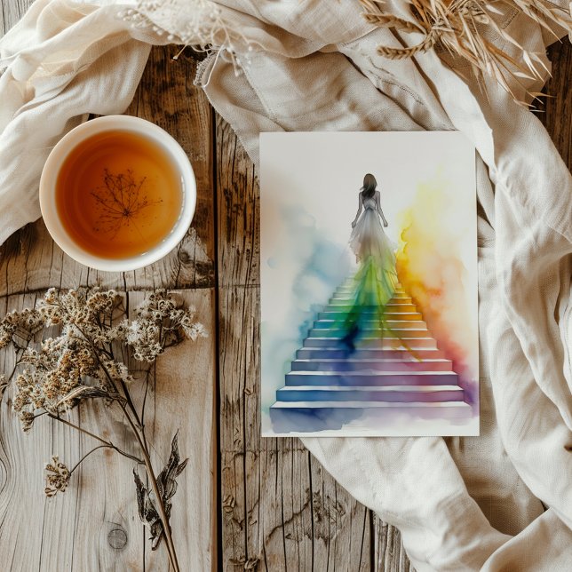 Convites Rainbow Stairs Mulher Saindo (Criador carregado)
