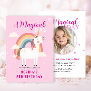 Convites Rainbow Unicorn