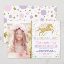 Convites Rainbow Unicorn Aniversário Invitation Stars Confe