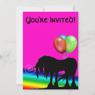 Convites Rainbow Unicorn Birthday