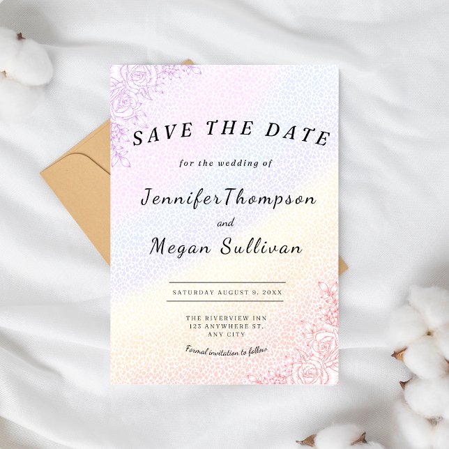 Convites Rainbow Wedding Save the Date (Criador carregado)