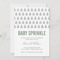 Raindrop Sage Cinza Verde Aquarela Sprinkle Bebê