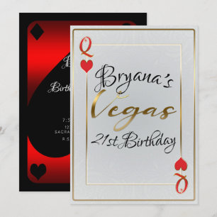 Convites Rainha de Copas Ouro Branco Vegas 21º Aniversário