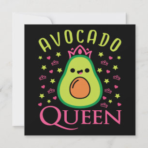 Convites Rainha do Abacate Fofa com Coração Keto Garota Coz