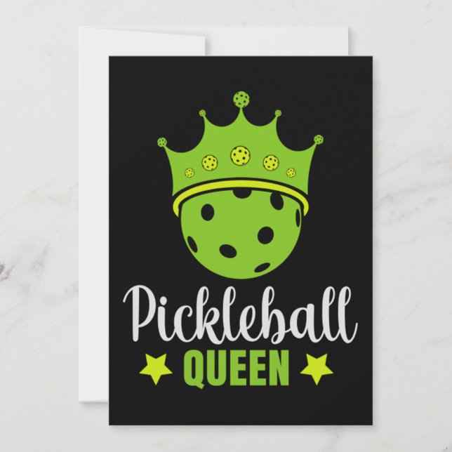 Convites Rainha do Pickleball Engraçado Rainha do Pickle Ba (Frente)