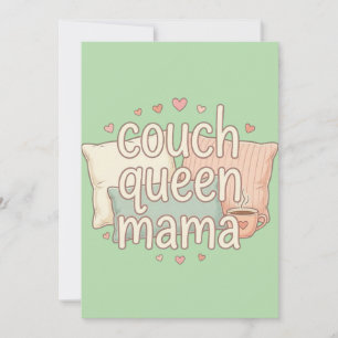 Convites Rainha do Sofá Design Estético Mama Fofo Confortáv
