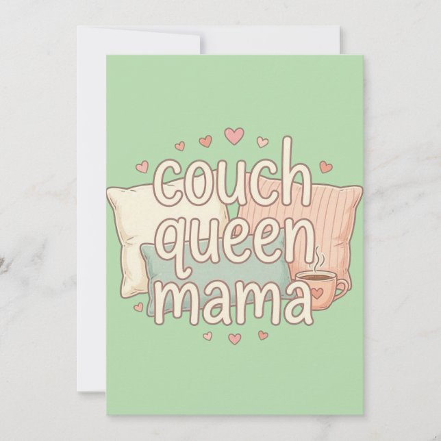 Convites Rainha do Sofá Design Estético Mama Fofo Confortáv (Frente)