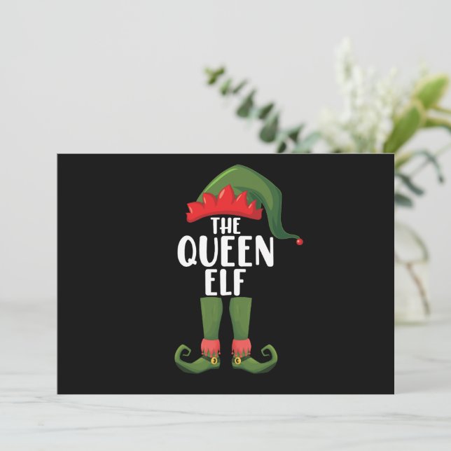 Convites Rainha Elf Matching Family Christmas Women (Em pé/Frente)