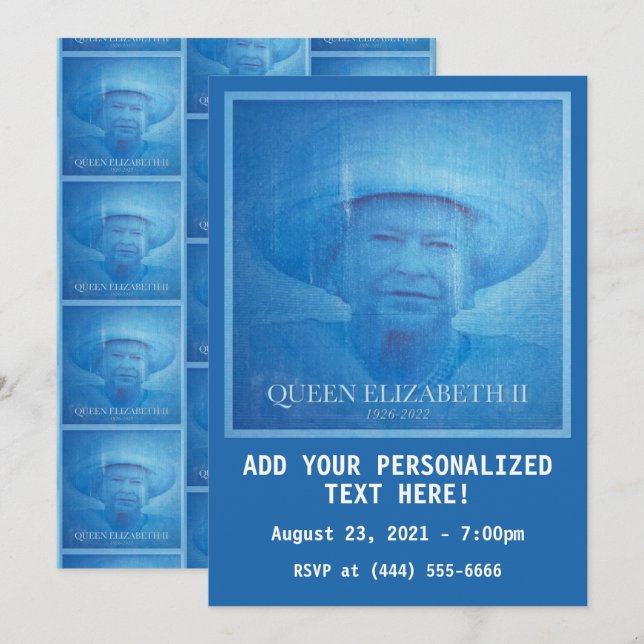 Convites Rainha Elizabeth II 1926-2022 (Frente/Verso)