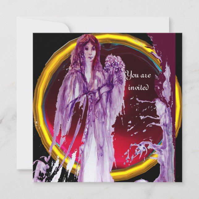 Convites RAINHA GUINEVERE gem burgundy (Frente)