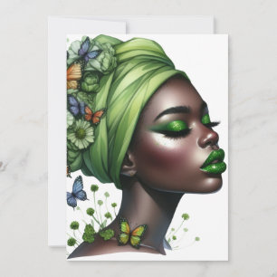 Convites Rainha negra melanina irmã amor de aniversário
