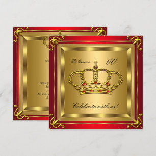 Convites Rainha ou Rei Regal Vermelho Dourado Aniversário 2