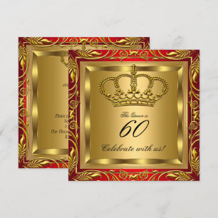 Convites Rainha ou Rei Royal Red Gold Elite Festa de Aniver