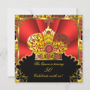Convites Rainha Rei Real Vermelho Dourado Royal Festa de An