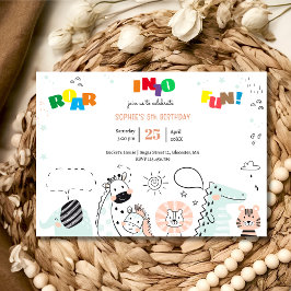 Convites Raios em aniversário de criança de safari selvagem