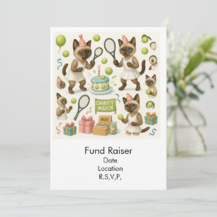 Convites Raiser de Fundo de tênis para Cat Lovers