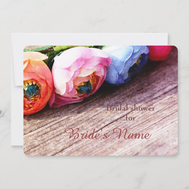 Convites Raiva rústica romântica ranúculus (Frente)