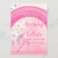 Raiz Rosa Unicorn Rainbow Watercolor Aniversário