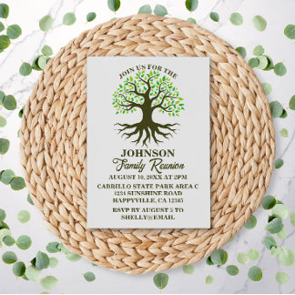 Convites Raízes da Árvore da Família de Reunião Familiar