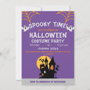 Convites Raízes de aranha Laranja Spooky Festa Adulta do Ha