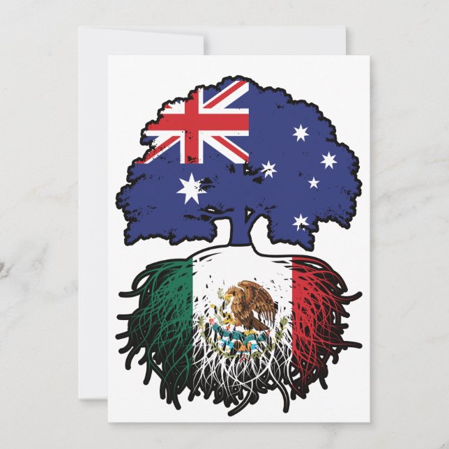 Convites Raízes de Árvore Austraustralianas mexicanas (Frente)