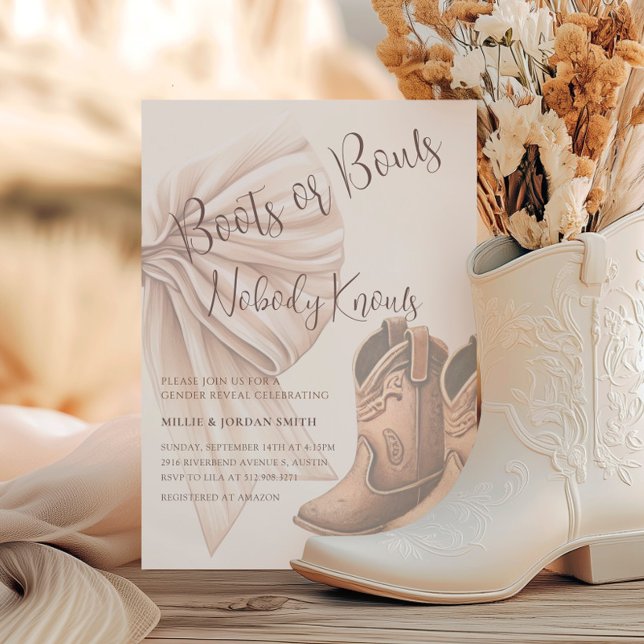 Convites Raízes De Beige Ou Arcos Revelação De Gênero Por A (Criador carregado)