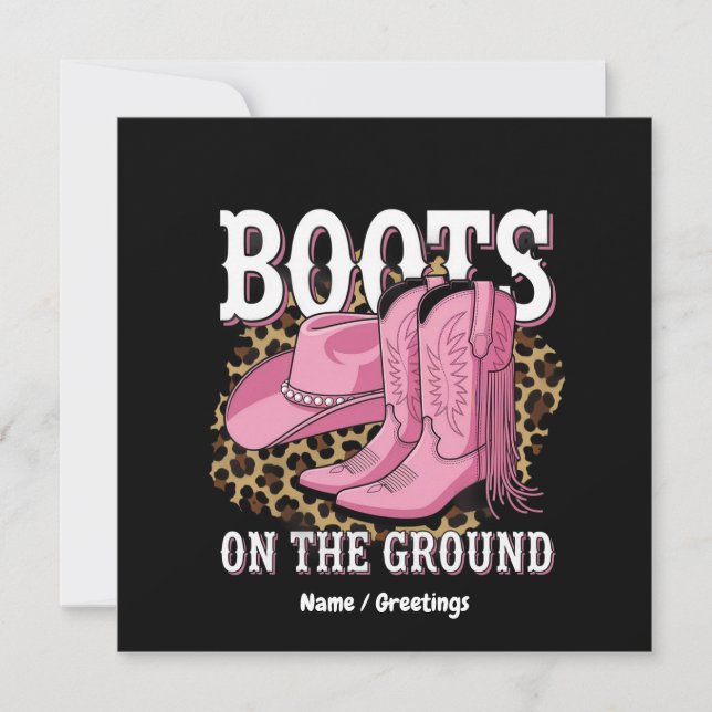 Convites Raízes no Ground Western Cowgirl Linedance (Frente)