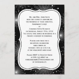 Convites Rajadas Solares Preta e Branca Apenas Recepção de 