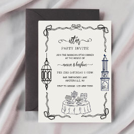 Convites Ramadan Bow doodle  ramadan iftar invitations
