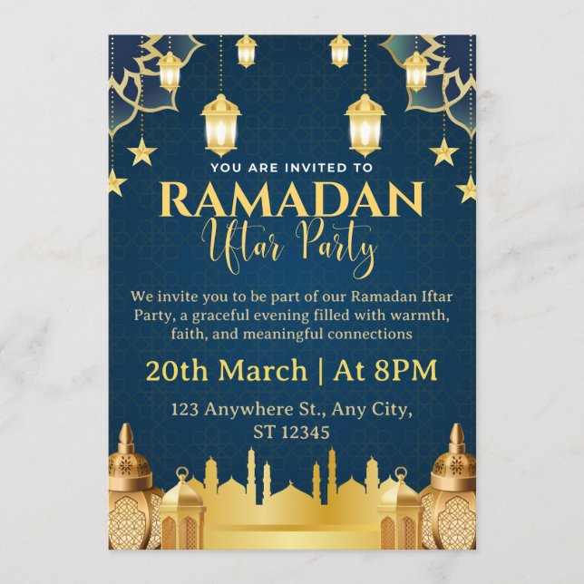 Convites Ramadan Iftar Invitation Card (Frente)
