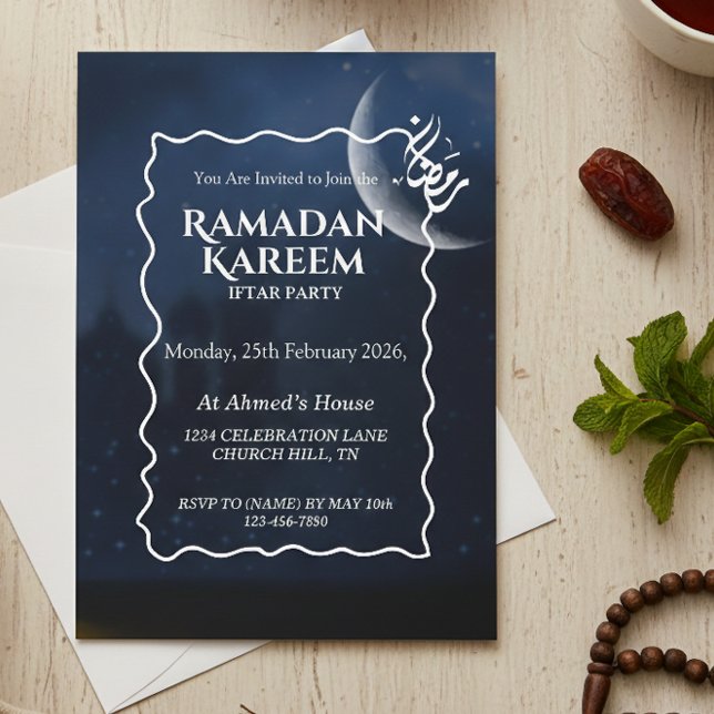 Convites Ramadan Kareem Iftar Invitation Personalized (Criador carregado)