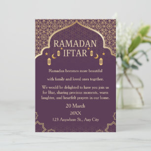 Convites Ramadan Mubarak – Iftar Familiar Elegante