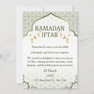 Convites Ramadan Mubarak – Iftar Familiar Elegante