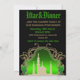 Convites Ramadão Mubarak Kareem 2024 festa de iftar